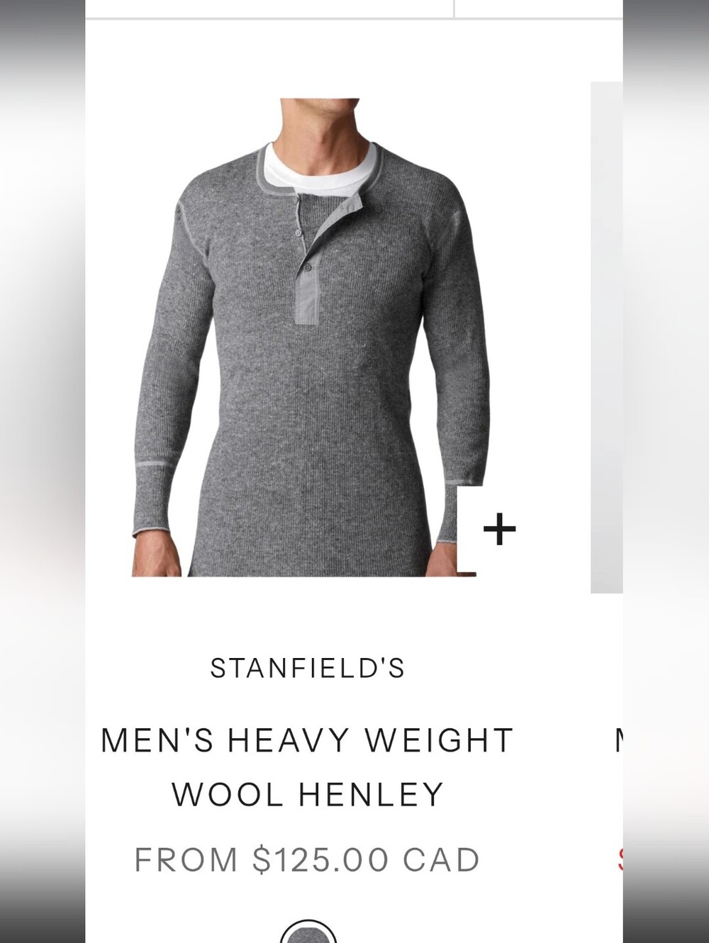 Men's Heavyweight Wool Henley - Gray